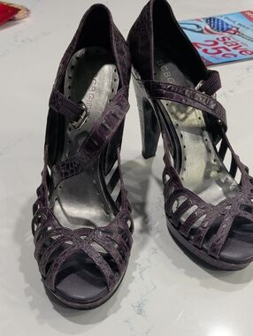 BCBG Purple Strappy High Heel Sandals